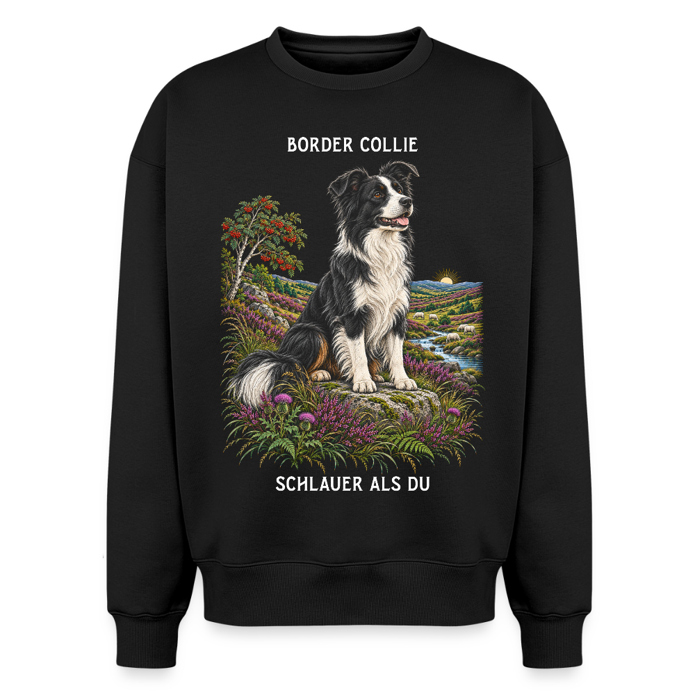 Border Collie Sweater in Schwarz – handgezeichnetes Border Collie-Motiv | Geschenk für Hundeliebhaber von Pfotenart