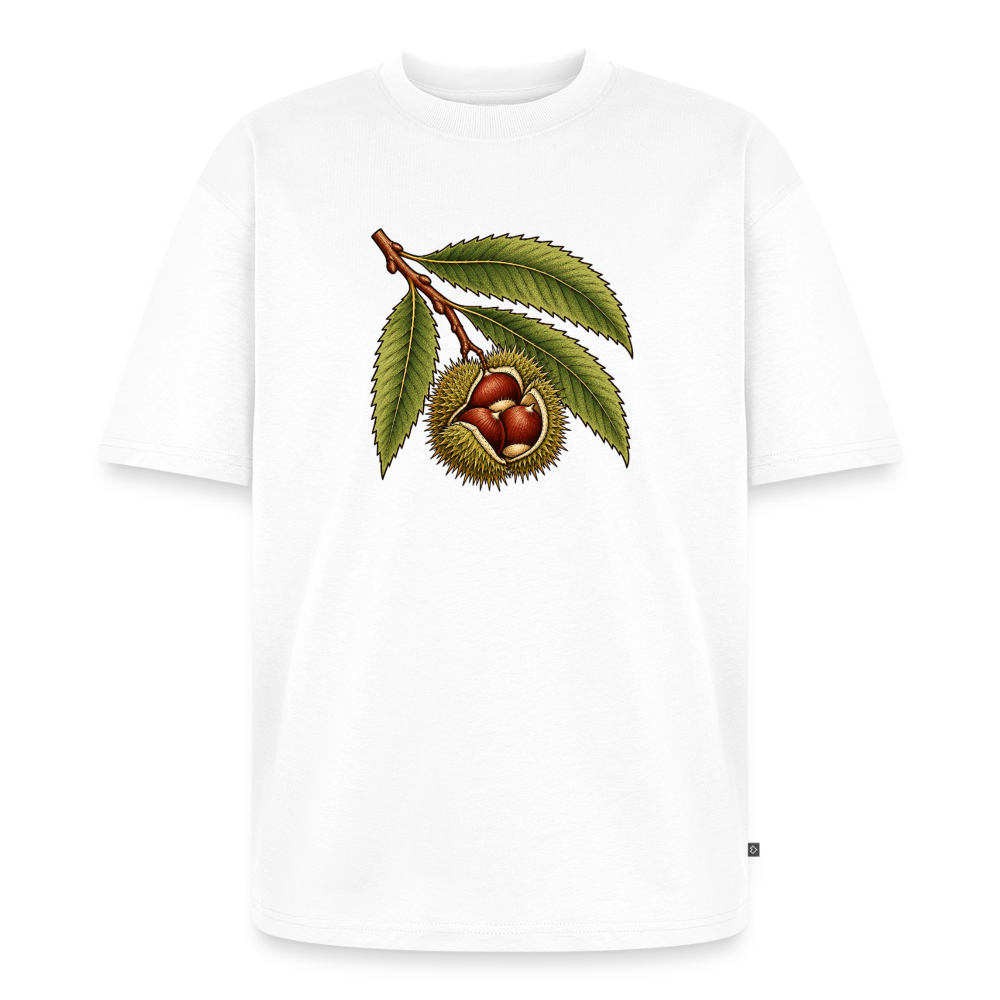 Esskastanie Premium Oversized Bio T-Shirt - Weiß