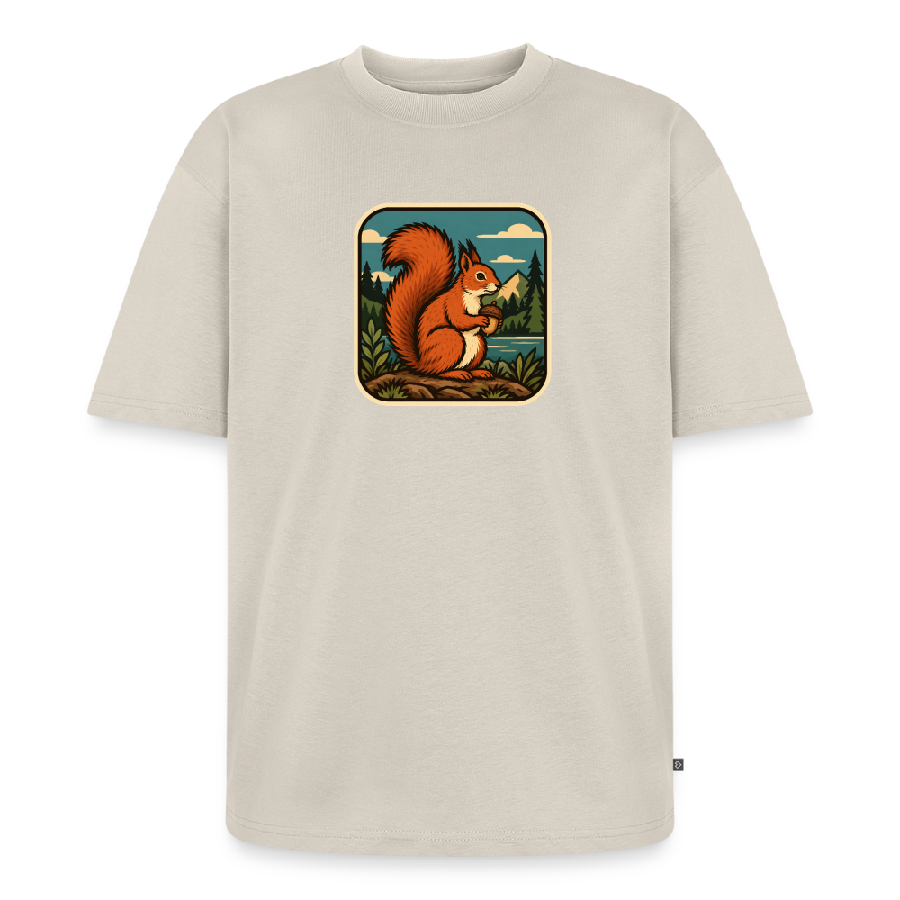 Waldwappen Eichhörnchen  Premium Oversized Bio T-Shirt - Beige