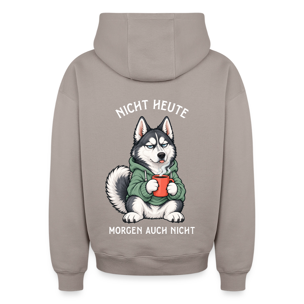 Nicht Heute Oversized Heavyweight Hoodie - Taupe
