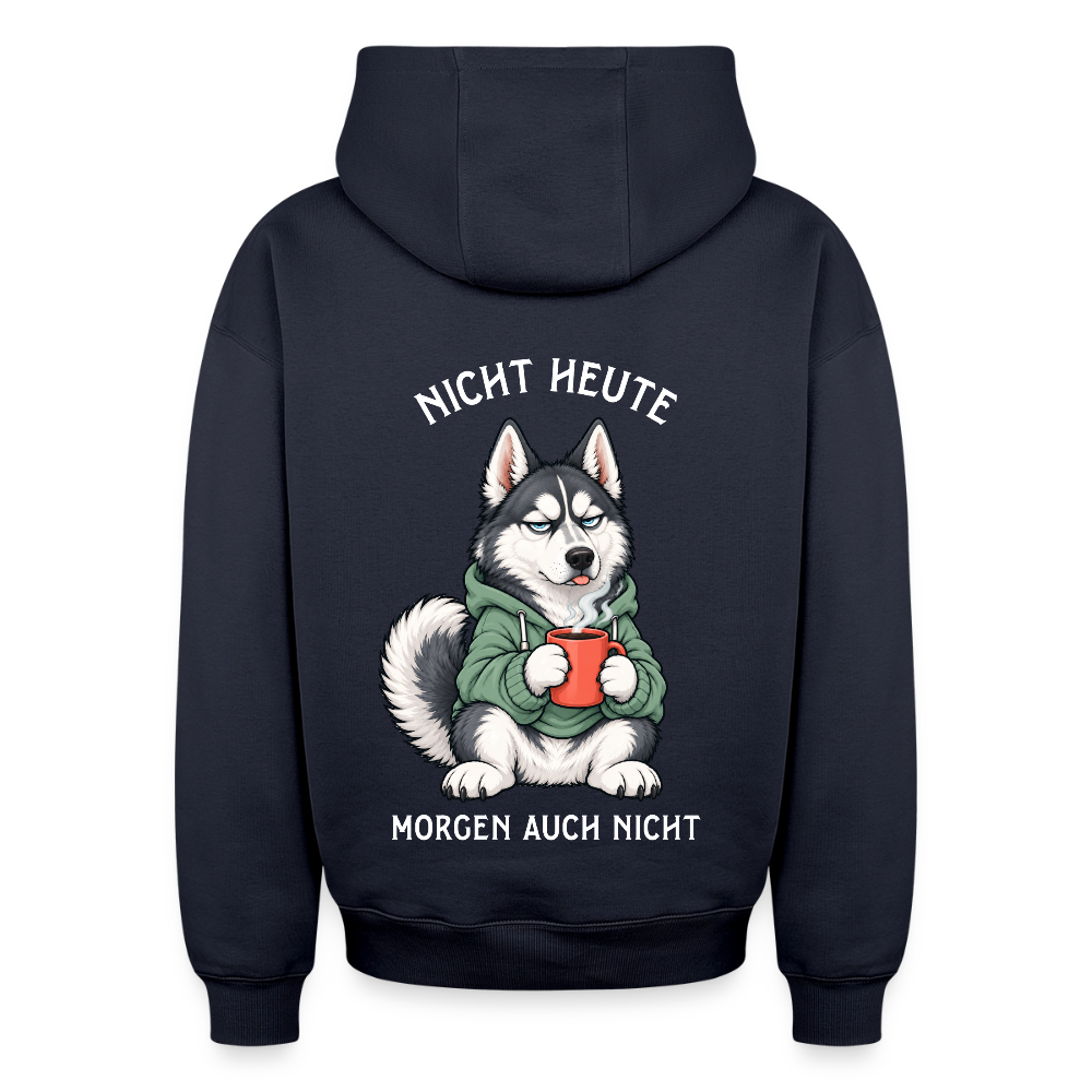 Nicht Heute Oversized Heavyweight Hoodie - Navy