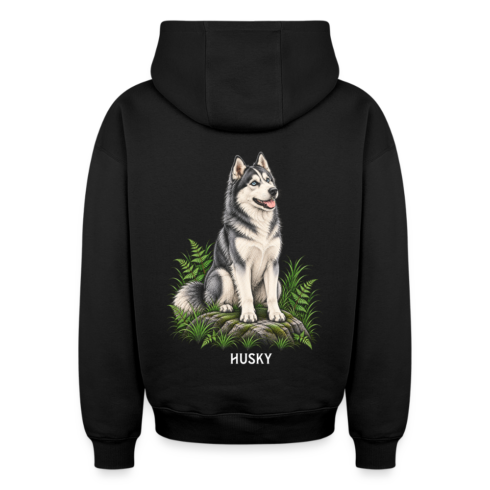 Husky Oversized Heavyweight Hoodie - Schwarz