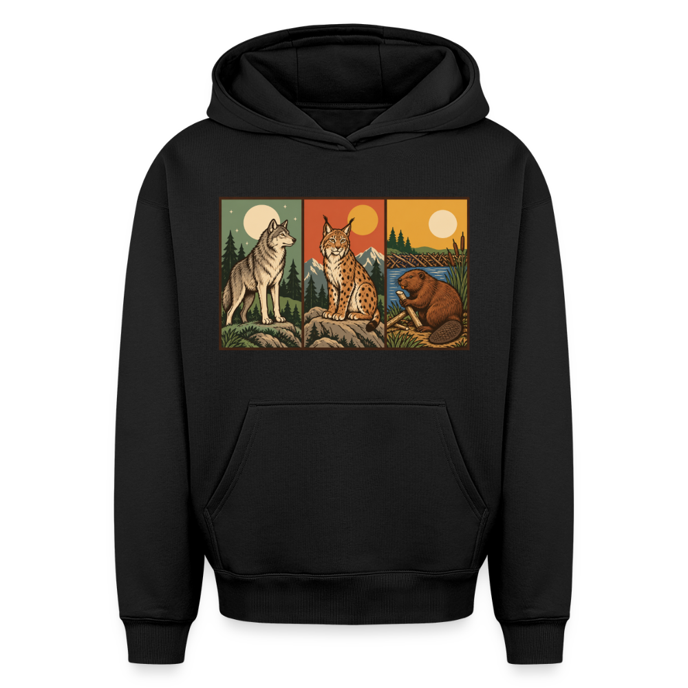 Die Rückkehrer Oversized Heavyweight Hoodie - Schwarz