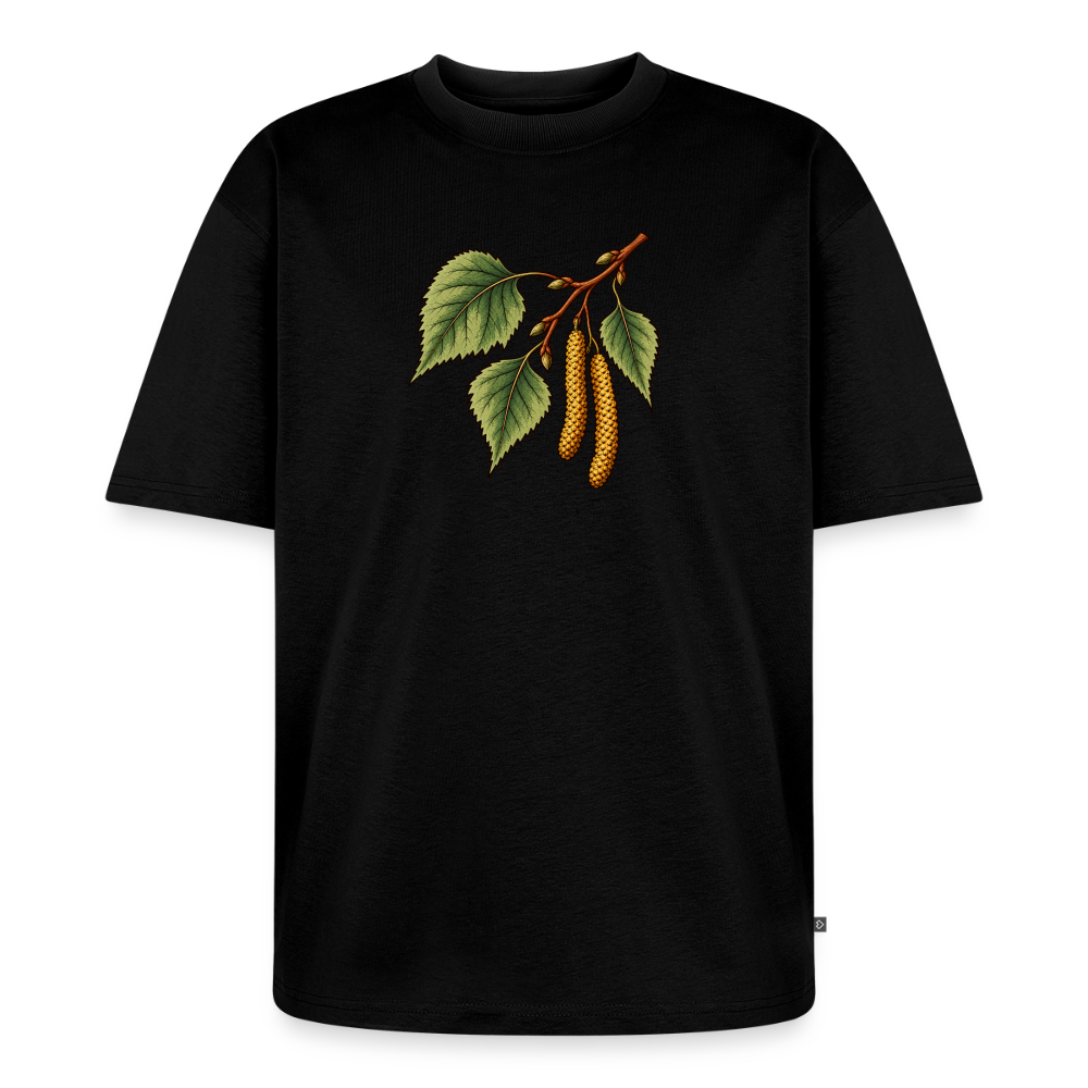 Birkenzweig Premium Oversized Bio T-Shirt - Schwarz