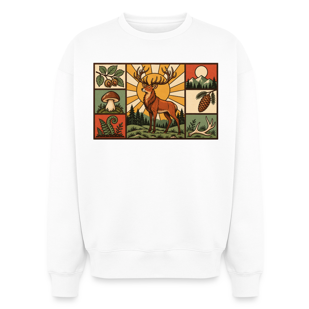 Wald Hirsch  Oversized Heavyweight Sweater - Weiß
