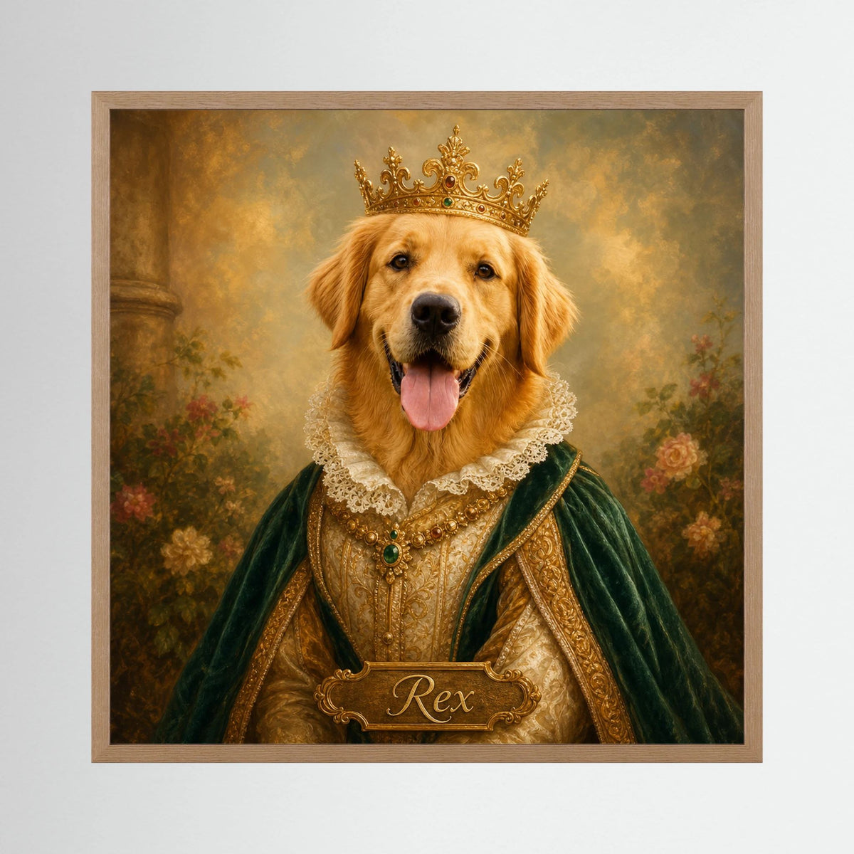 Hundeportrait Poster im Eichenrahmen – Böse Jungs